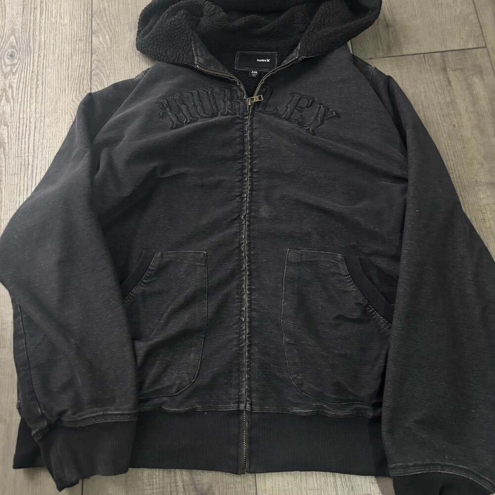 Vintage Y2K Hurley full zip hoodie fur lined